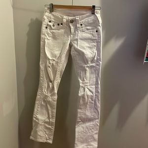 True religion white ripped jeans, size 24